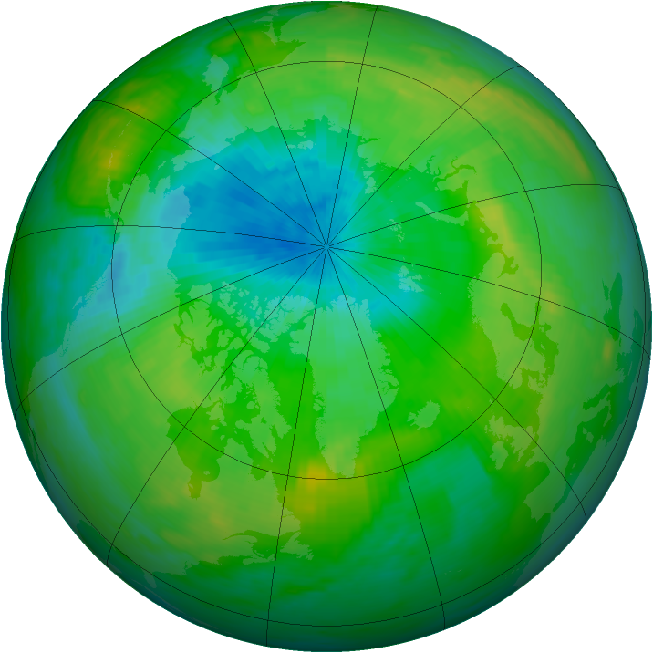 Arctic ozone map for 23 August 1982